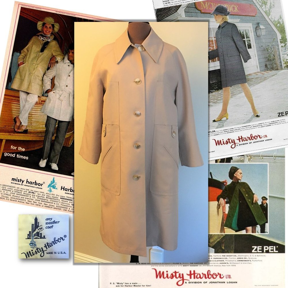 MISTY HARBOR Tan Trench Coat |  Late 60's Vintage!